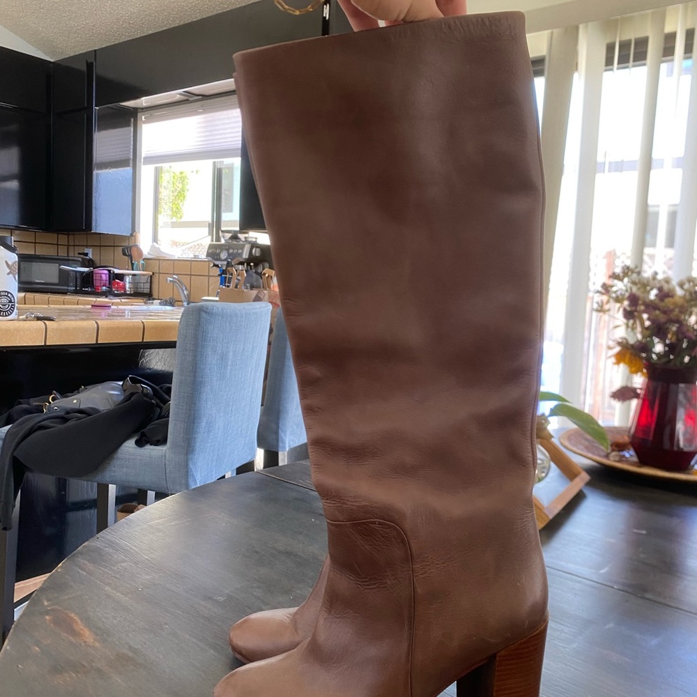 Lands' End Brown Leather Heeled Boots